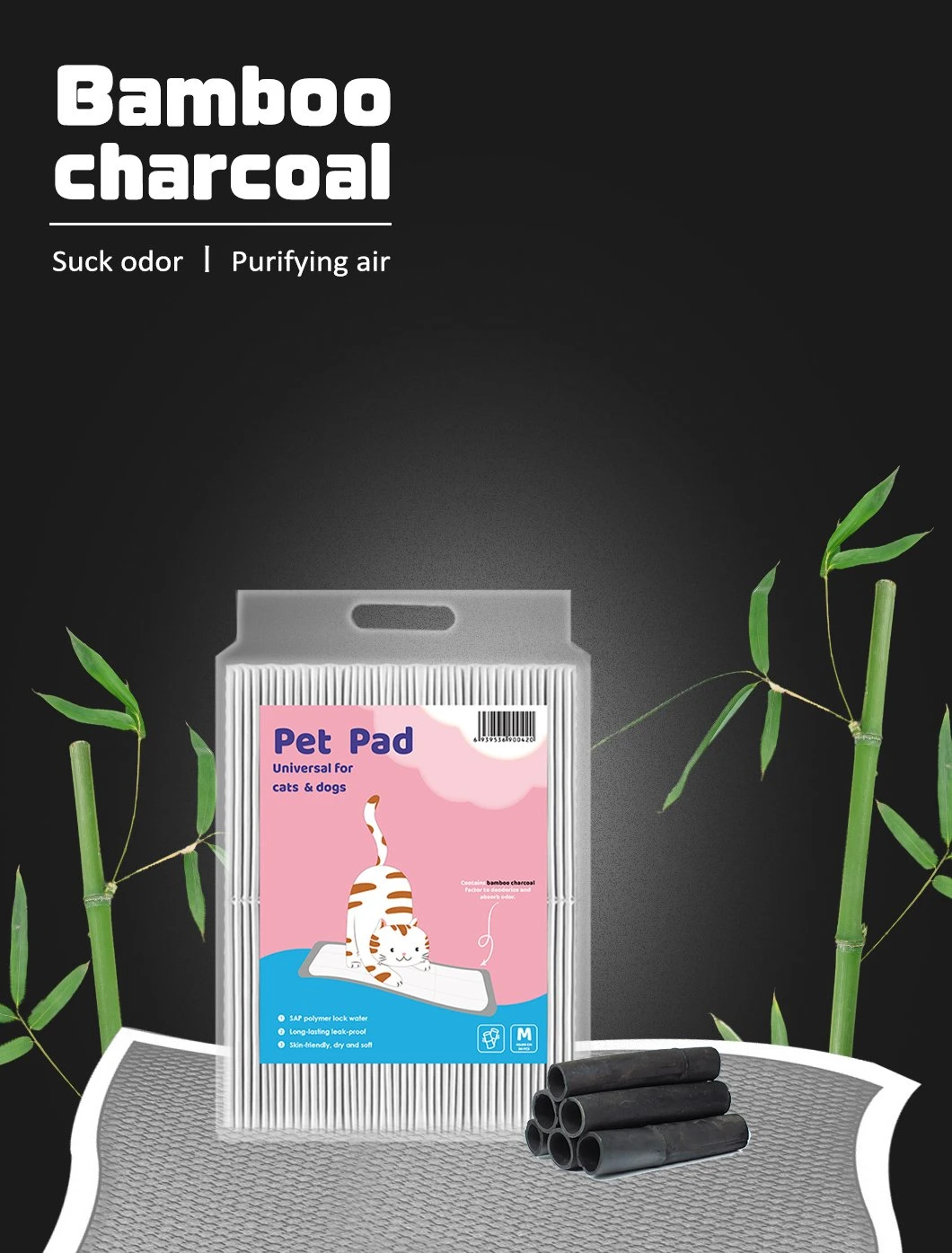 Biodegradable Disposable Bamboo Charcoal Training Toilet PEE Dog Pet Puppy Pad Pet Sanitary Products Pet Pad